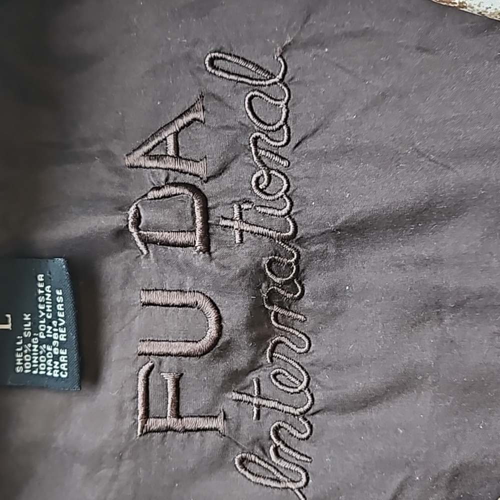 Fuda International Vintage Animal Print Big Cat Safari 100% Silk Windbreaker L - Picture 5 of 7
